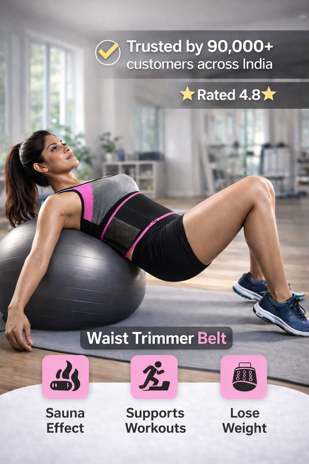 Adjustable Waist Trimmer Belt for Men & Women – Sweat Belt, Neoprene Belly Wrap for Workout, Fitness & Waist Support